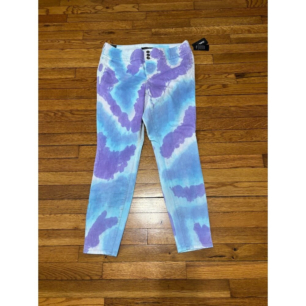 Blackheart Hot Topic Womens Super Skinny Jeans Sz 12 Purple Blue Tie-Dye NWT $50